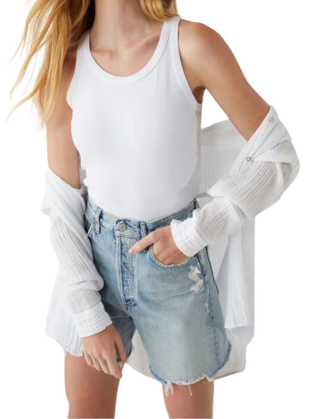 Michael Stars Womens White Tank S